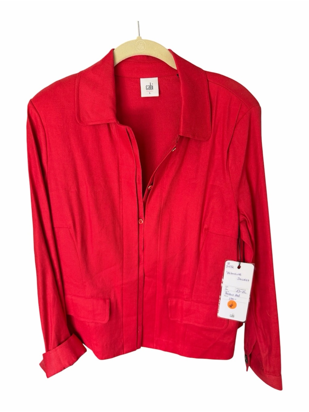 CAbi Red Women’s Button-Front Jacket (L)